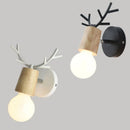 Axyaa Modern Antlers Deer Head Wall Light for Children's Room and Bedroom Decor