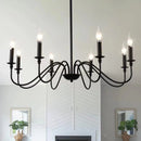 Axyaa Retro Black Iron Candle Chandelier: Elegant Country Style Room Lighting