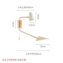 Axyaa Copper Swing Arm Wall Lamp Double Head LED E27 Gold/Black/White - Bedroom Sofas