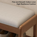 Axyaa Walnut Shoe Storage Bench with Cushion and Organizer