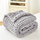 Axyaa Chenille Knit Throw Blanket for Cozy Winter Living Room Décor