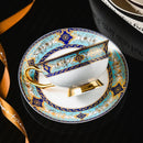 Axya Luxury Bone Tea Set with Saucer, Spoon - Elegant Coffee Cups & Christmas Gift