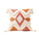 Axyaa Tufted Tassel Boho Cushion Cover in Warm Colors