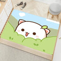Axyaa Cute Peach Mochi Print Entrance Door Mat - Kawaii Room Decoration