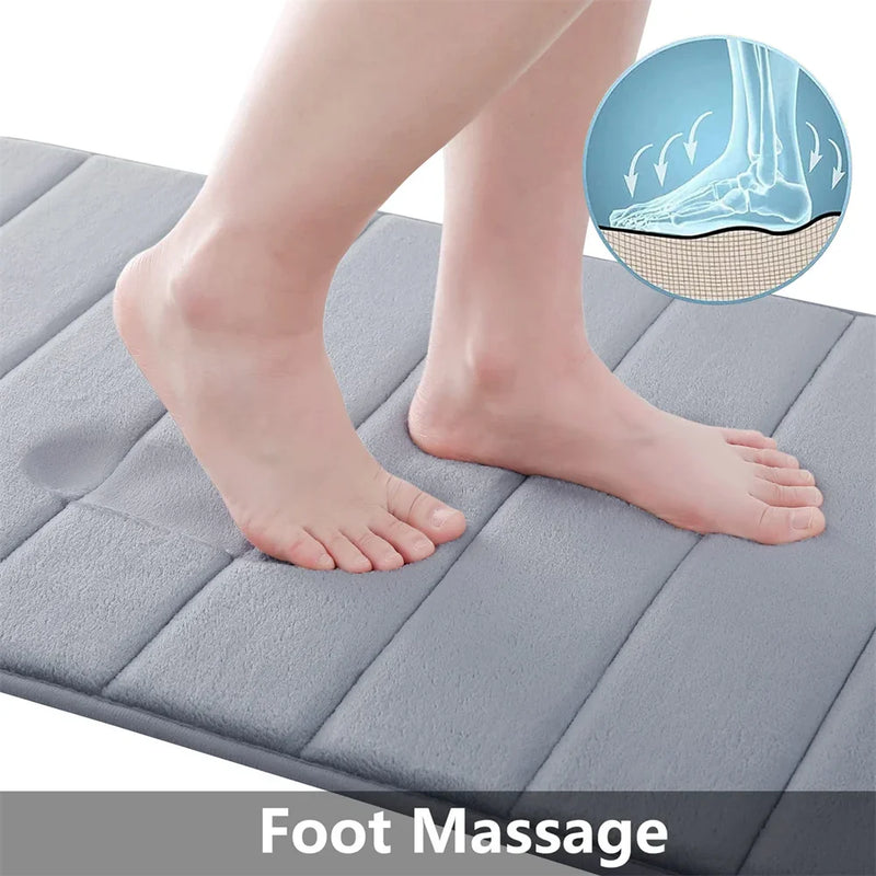 Axyaa Memory Foam Bathroom Mat: Non-slip, Super Absorbent Rug for Shower, Bathtub, and Doormat