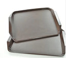 Axya Black Plastic Serving Tray Set - Square & Rectangle Dessert Plates