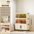 Axyaa Foldable Double-Door Storage Box with Rolling Wheels, Organize Clothes/Toys in Bedroom/Kitchen