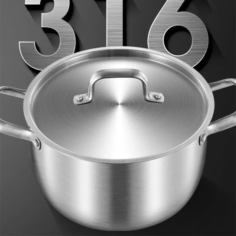Axya Thick Stainless Steel Soup Pot for Induction Gas Stoves