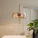 Axyaa Glass LED Chandelier Pendant Light for Dining Room - Modern Hanging Ceiling Lamp