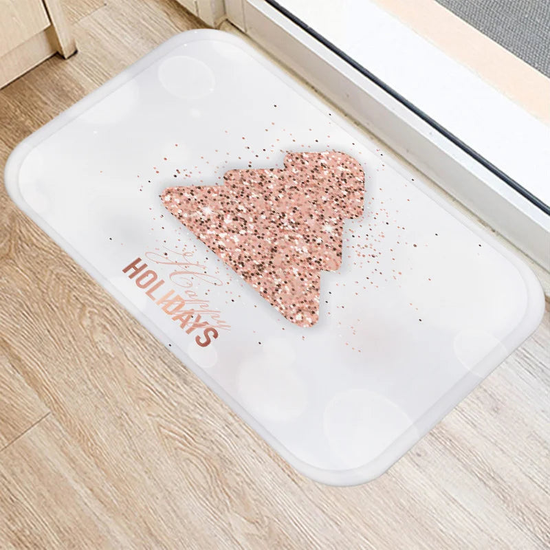 Axyaa Christmas Home Decoration Entry Mat, Non-Slip New Year Gift