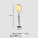 Axyaa Chrome Metal Floor Lamp with White Yellow Acrylic Ball - Modern Living Room Decor