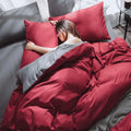 Axyaa Solid Purple Bedding Set - Soft Polyester Bed Linen Twin Queen Full Size