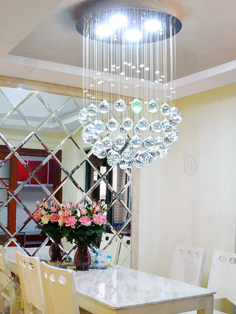 Axyaa Crystal Ball Villa Chandelier for Living Room and Restaurant