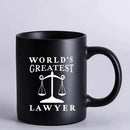 Axyaa World's Best Lawyer 11oz Black Ceramic Coffee Mug - Great Gift for Law Professionals