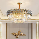 Axyaa Luxury Round Crystal Chandelier for Modern Living Room and Kitchen Island