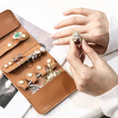 Axyaa Jewelry Roll Organizer: PU Leather Travel Storage Bag with Multi-functional Compartments