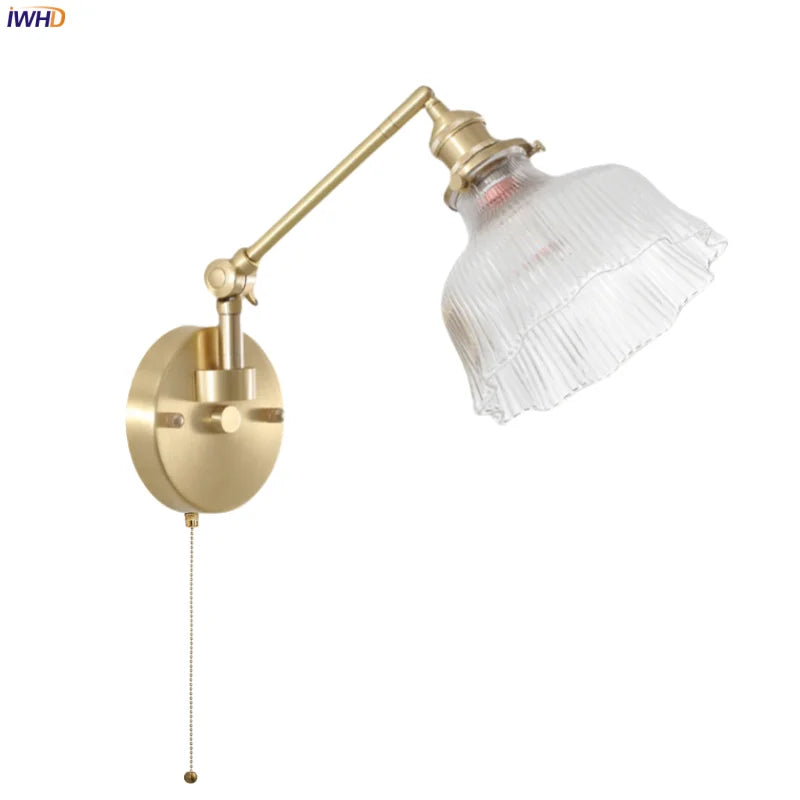 Axyaa Clear Glass LED Wall Sconce with Switch - Nordic Minimalism Wand Lampen