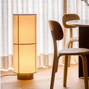 Axyaa Japanese Retro Fabric Floor Lamp. Rechargeable Desk Lamp in Traditional Wabi Sabi Style.