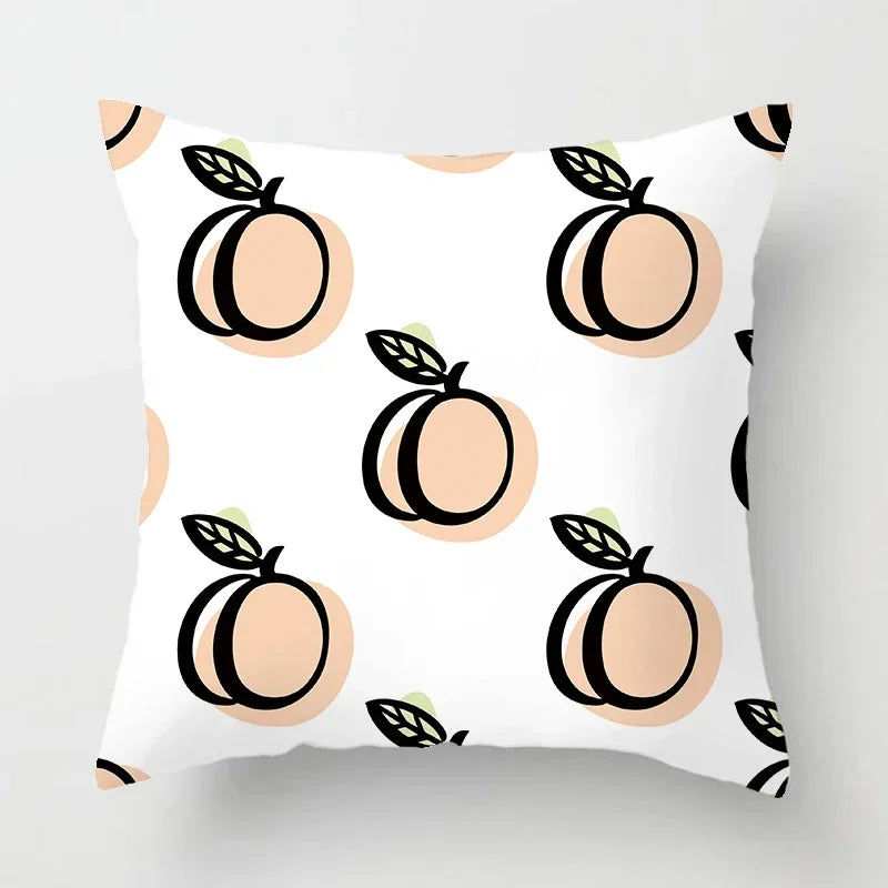 Peachy Pink Pattern Cushion Cover 45X45CM for Sofa Decor by Axyaa