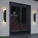 Axyaa 18W LED Black Outdoor Waterproof Aluminum Wall Lamp for Bedroom & Exterior