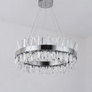 Axyaa Modern LED Crystal Chandelier in Gold Chrome for Luxury Home Decor