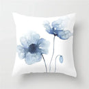 Geometric Blue Ink Flower Pillowcase for Stylish Home Decor by Axyaa