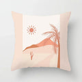 Axyaa Geometric Flower Leaves Cushion Cover - Desert Sunrise Cactus Pillowcase