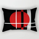 Axyaa Black Red Series Patchwork Stripe Polyester Cushion Cover Home Decor