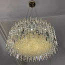 Axyaa Modern Crystal LED Chandeliers in Chrome/Gold for Elegant Decor