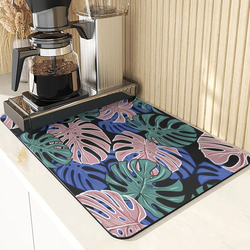 Silicone Leaves Pattern Table Placemat Coaster Set for Axyaa-Kitchen & Car