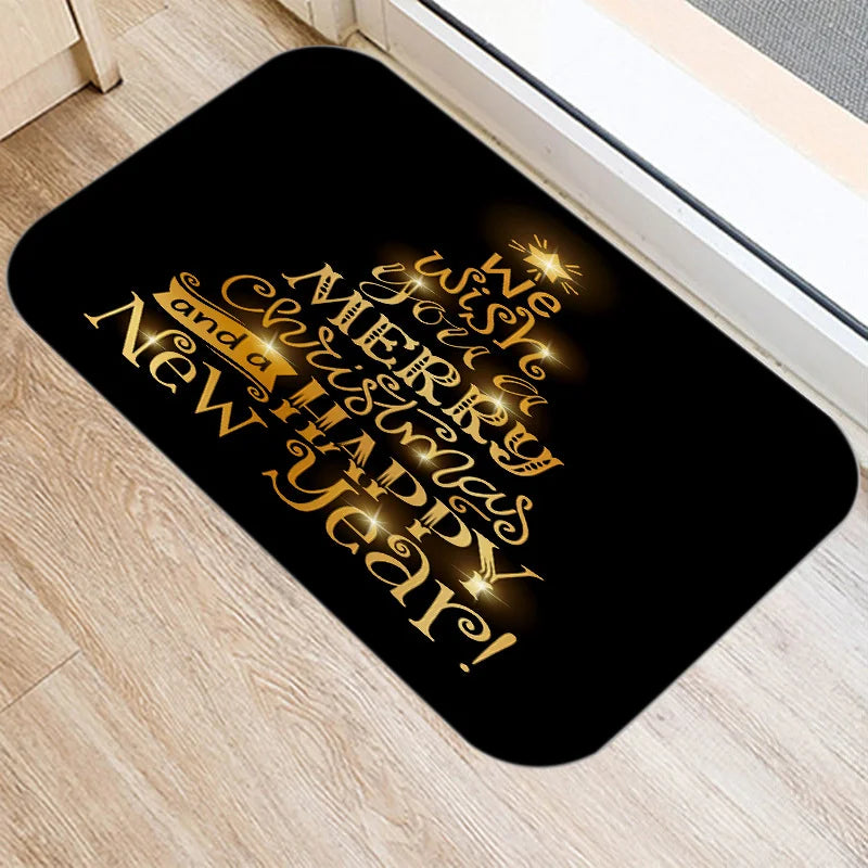 Axyaa Christmas New Year Home Entrance Non-Slip Floor Mat