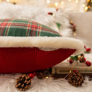 Axyaa Christmas Plush Pillowcase: Winter Plaid Edge, Imitation Rabbit Hair, Sofa Cushion Cover.