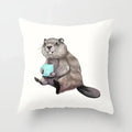Axyaa Coffee Print Polyester Throw Pillow Case for Home Sofa Chair Decor
