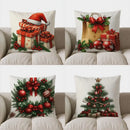 Axyaa Santa Hat Pattern Pillow Cover for Home Decor and Christmas Gifts