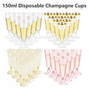 Axyaa Champagne Flutes: Disposable Clear Plastic Wine Glasses for Weddings & Parties