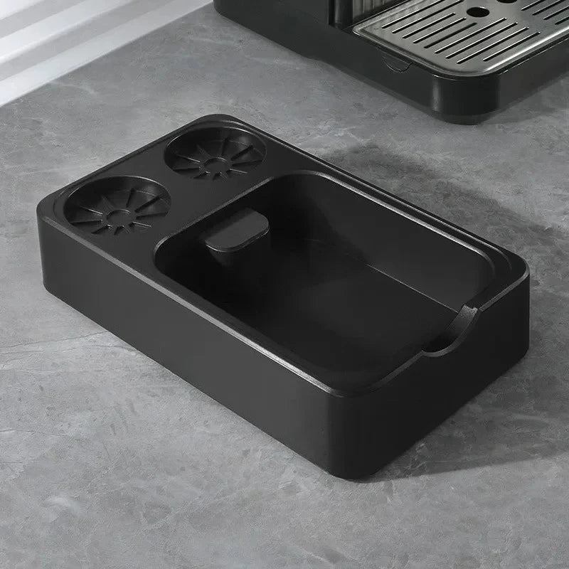 Coffee Grounds Knock Box with Tamper Pad Organizer by Axyaa - Barista Tools