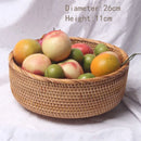 Axyaa Rattan Woven Basket, Wicker Fruit Bread Organizer - Kitchen Home Decor