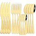 Axyaa 16-Piece Gold Stainless Steel Cutlery Flatware Set for Dining