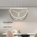 Axyaa Semi-Circular LED Pendant Light - Stainless Steel Chandelier for Home and Hotel