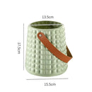 Axyaa Leather Handle Flower Vase Modern Nordic Style Plastic Pot