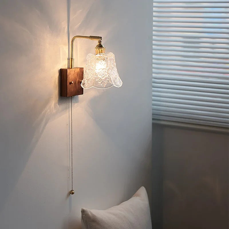 Axyaa Clear Glass LED Wall Light Fixture for Modern Nordic Design