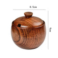 Axyaa Wooden Salt Jar with Spoon | Seasoning Container | Kitchen Spice Organizer