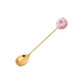 Axyaa Cartoon Donut Dessert Spoon Fork Set - 304 Stainless Steel Mini Tableware
