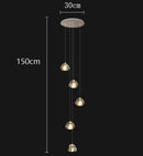 Axyaa Crystal Chandeliers: Modern Hall Staircase Indoor Lighting Ceiling Lamps