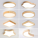 Axyaa Nordic Wood LED Ceiling Light Fixture for Modern Living Room Decor.
