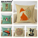 Axyaa Animal Linen Cushion Cover - Decorative Sofa Pillow - Home Decor - 45x45CM