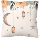 Ramadan Mubarak Pillowcase by Axyaa: Fasting Lamp & Crescent Moon Design