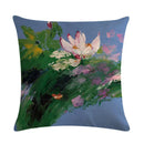 Axyaa Floral Pattern Linen Cushion Cover for Home Sofa, 45x45cm Square Pillowcase