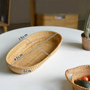 Axyaa Rattan Woven Fruit Bread Snack Basket for Tabletop Storage