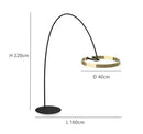 Axyaa Luxury Fishing Lamp: Circular Vertical Floor Lamp for Living Room & Bedroom